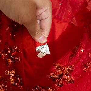Elegant Red Sequin prom Dress